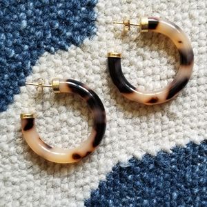Ann Taylor Tortoiseshell Hoop Earrings